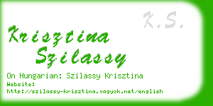 krisztina szilassy business card